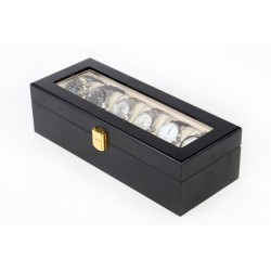 Wooden Watch case for 6 Black